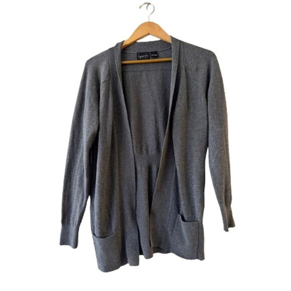 KERSH Essentials Women's Open Front Cardigan Sweater S Dark Gray Long Sleeve - Picture 1 of 8